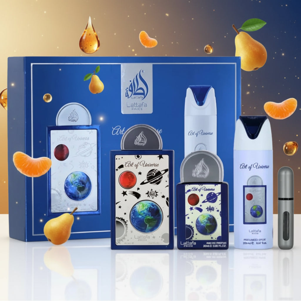 Art Of Universe Lattafa Estuche 100ML + 20ML + Body spray 200ML + perfumero