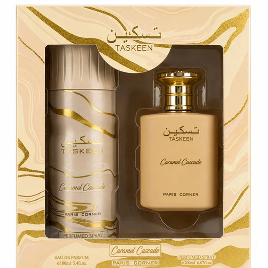 Taskeen Caramel Cascade PARIS CORNER 100ML EDP + 200ML BODY SPRAY