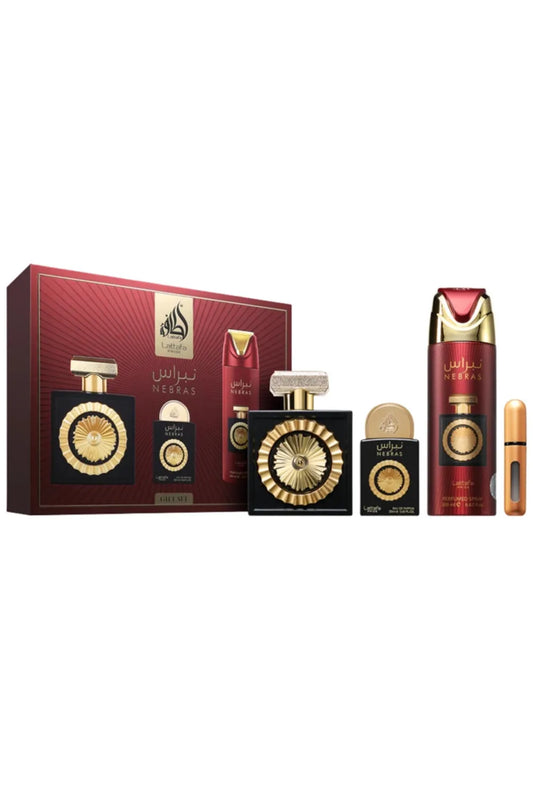 Nebras Lattafa 100ML EDP + 200ML BODY SPRAY + 20ML EDP + PERFUMERO
